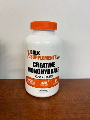 BulkSupplements Creatine Monohydrate Capsules 420 Capsules 07/2027