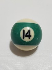Miniature Billiard Ball, 14 Green Stripe, 1.5" Diameter, Used, Replacement