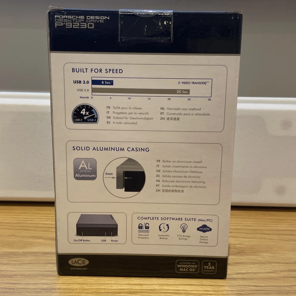 LACIE PORSCHE DESIGN 2TB EXTERNAL PORTABLE HARD DRIVE - Image 3 of 4