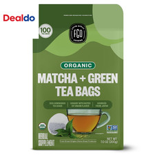 Organic Japanese Matcha Green Tea, 100 Count, Eco-Conscious Tea Bags, Resealab