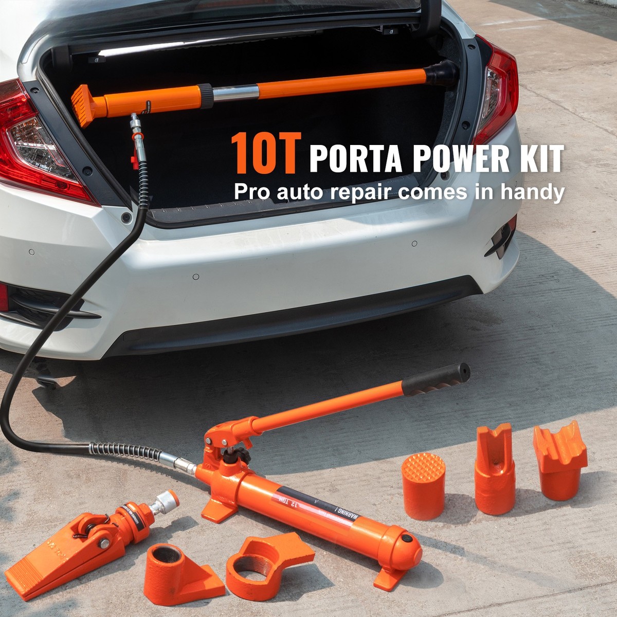 VEVOR 10 Ton Hydraulic Jack Air Pump Lift Ram Body Frame Porta