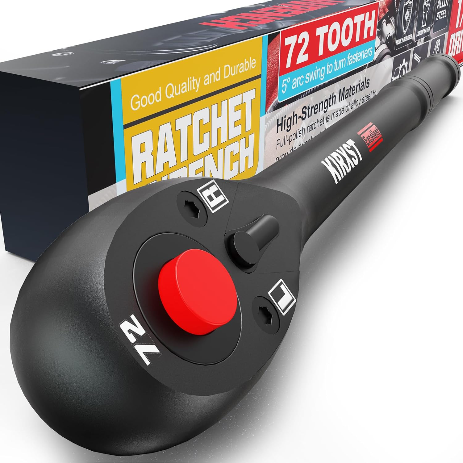 Cricchetto Professionale 1/2" 280mm - Meccanismo 72 Denti Alta Resistenza