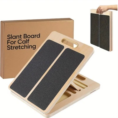 Adjustable Slant Board for Calf Stretching Wooden Incline Board 300LB AntiSlipHS