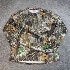 Realtree Shirt Mens XL Brown Camouflage Long Sleeve Moisture Wicking Tagless