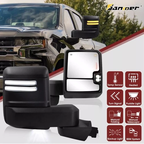 Switchback Signals Towing Mirrors Heated BSM for 2019-2025 Chevy Silverado 1500