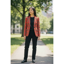 J. Crew Tartan two-button blazer red plaid sz 4