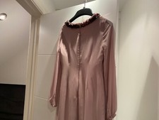 Mink/lilac semi sheer COAST evening dress with sequined neckline.