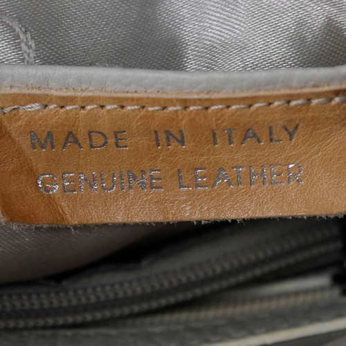 Nicoli 15 x 13 Bone Leather Zip Pockets In n Out Adjustable Straps Purse - Picture 10 of 11