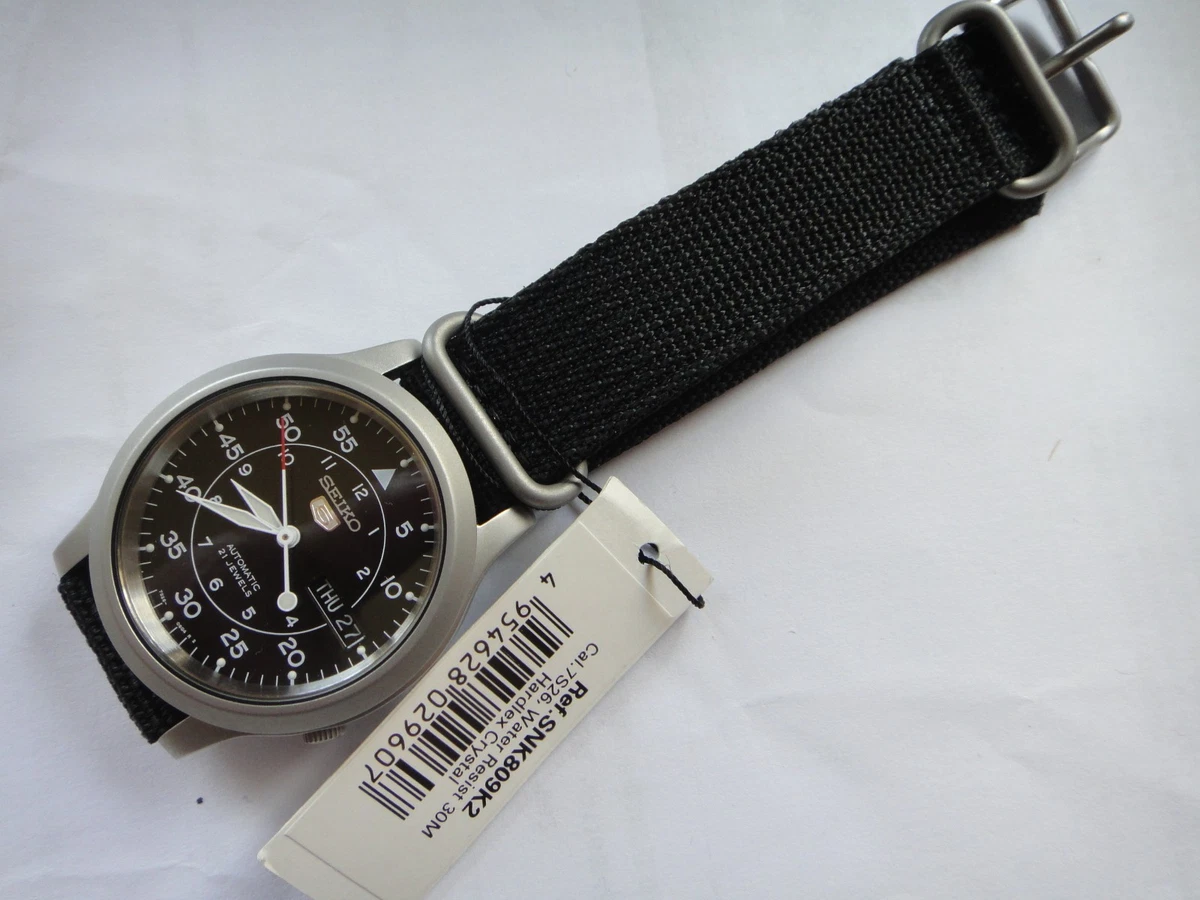 NEW SEIKO SNK809K2 AUTOMATIC WATCH Black nylon strap | eBay