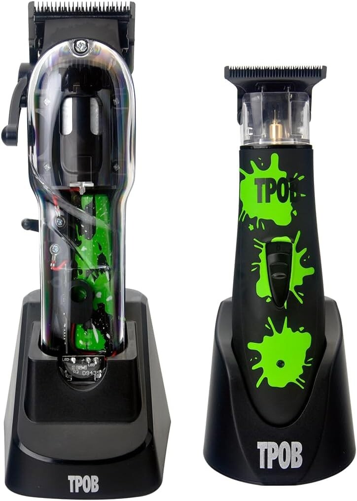 Premium Black Clipper & Trimmer Box Set - All Hair Types with Guards Included