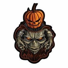 Halloween Patch Iron-on Applique Costume Pumpkin Skeleton Scary Decorative