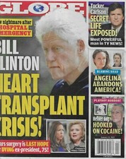 Globe Magazine Bill Clinton Tucker Carlson Angelina Jolie Hugh Hefner 2022