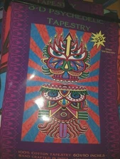 Sunshine 3D Psychedelic Cotton Tapestry Wall Hanging Decor Bed Cover 60"x90" NWT