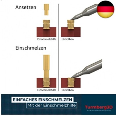 HOLMOL 8-teiliges Lötspitzen Set - Gewindeeinsätze M2-M8 Für 3D Druck Einschmelzhilfen