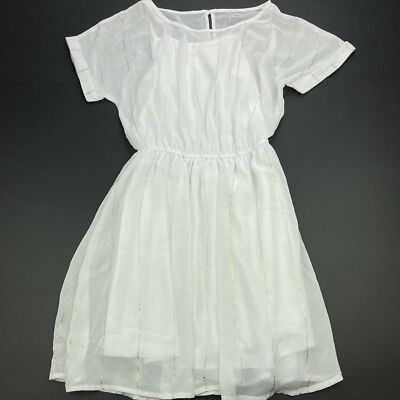 Girls size 9, Anko, lightweight white gold party dress, EUC