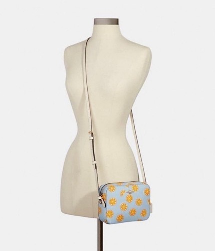 Coach 3273 Women's Mini Camera Bag Crossbody With Orange Print NWT - Picture 3 of 8