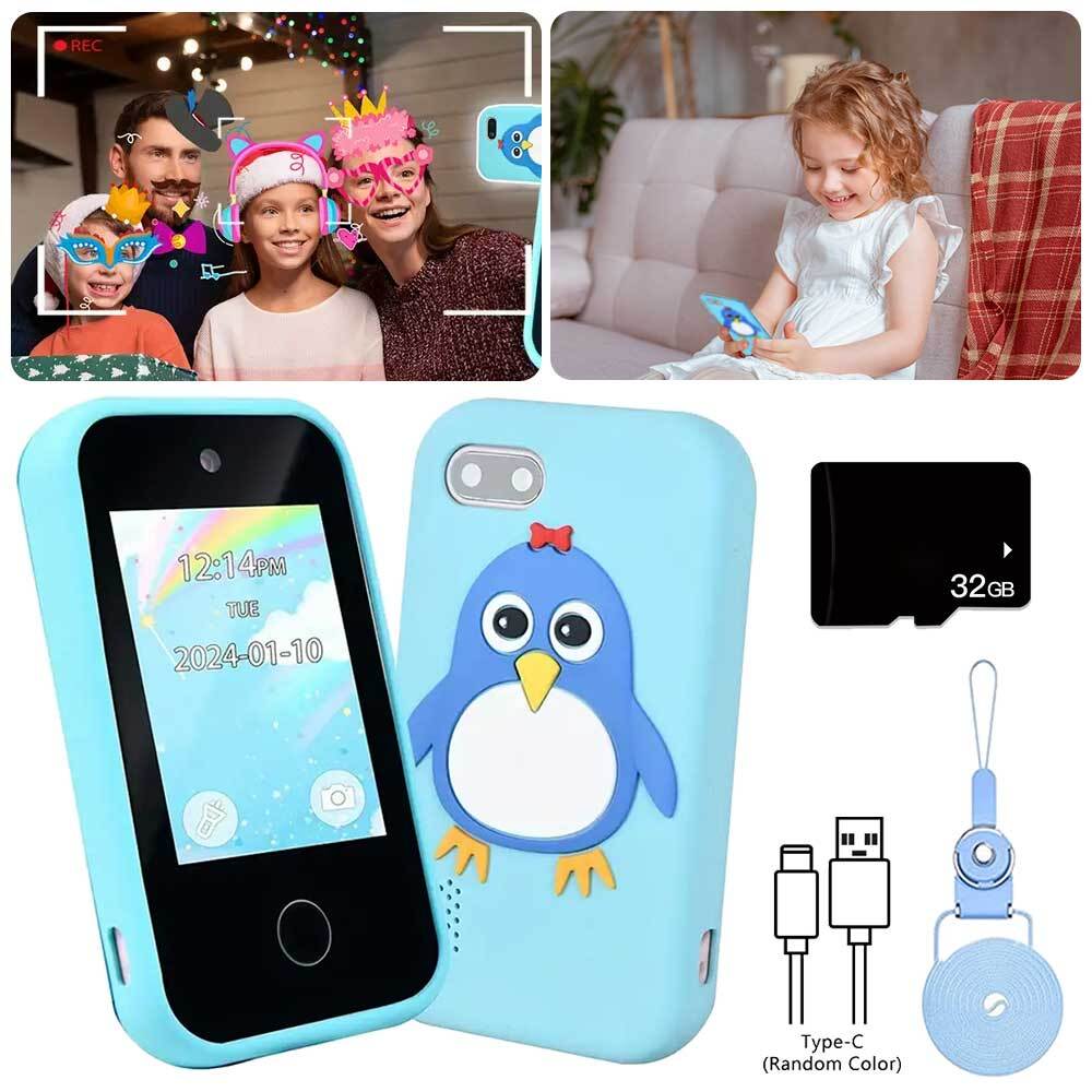 Touchscreen Phone for Kids, with 32GB Card, Multi-Function Kids Toy Smart Phone
