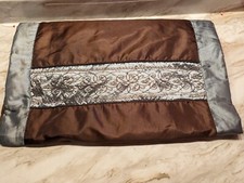 Pillow Shams Soft Blue and Brown Silky King size Machine Wash Cold