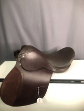 English Professional All Purpose Genuine Leather Brown Horse Saddle 16 inch