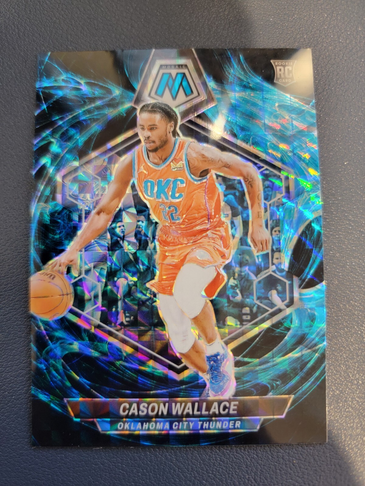2023-24 Panini Mosaic Cason Wallace GENESIS SSP Case Hit #218 RC ~ OKC Thunder
