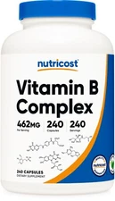 Nutricost Vitamin B Complex 460mg, 240 Capsules With Vitamin C - High Potency