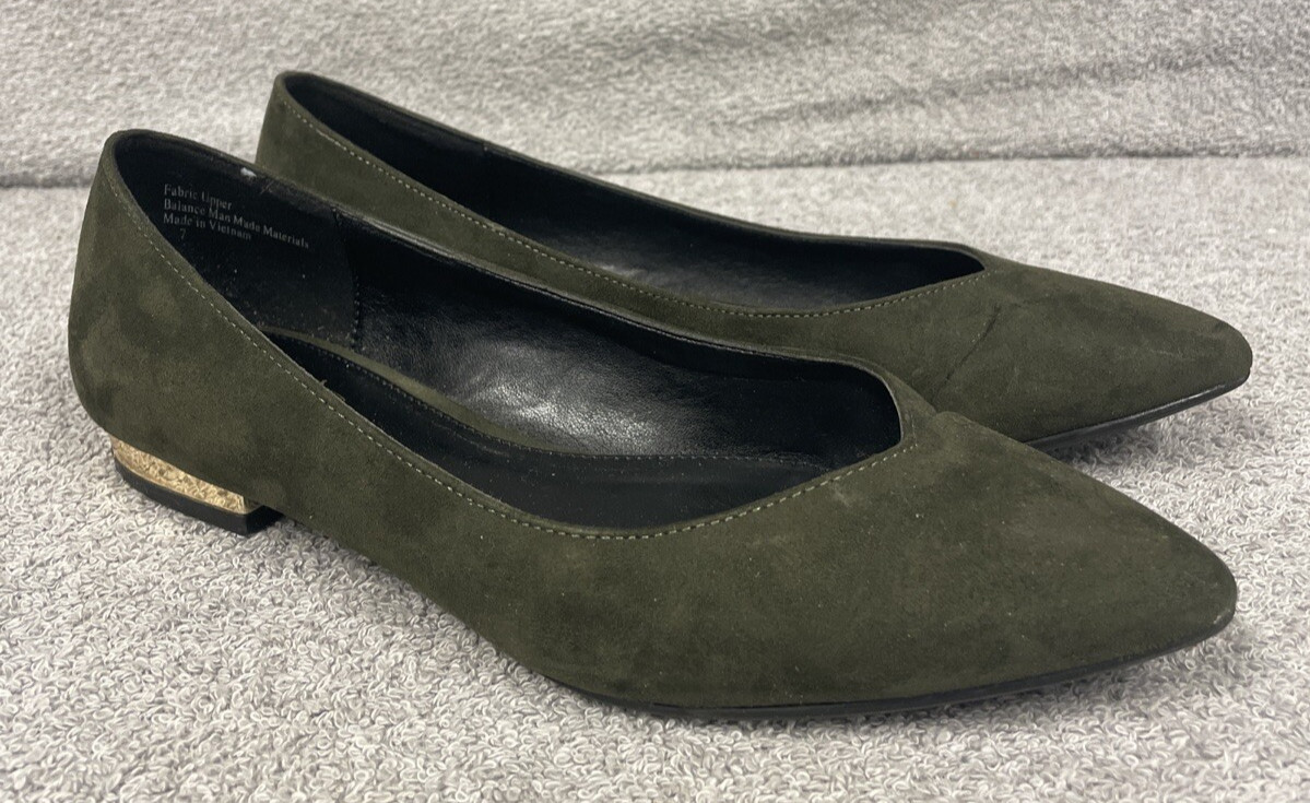Coach And Four Dark Green Suede Slip-On Size 7