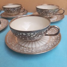 RICHARD GINORI ITALIA ANTICO SERVIZIO DA TE IN PORCELLANA E DECORI ARGENTO, 1936