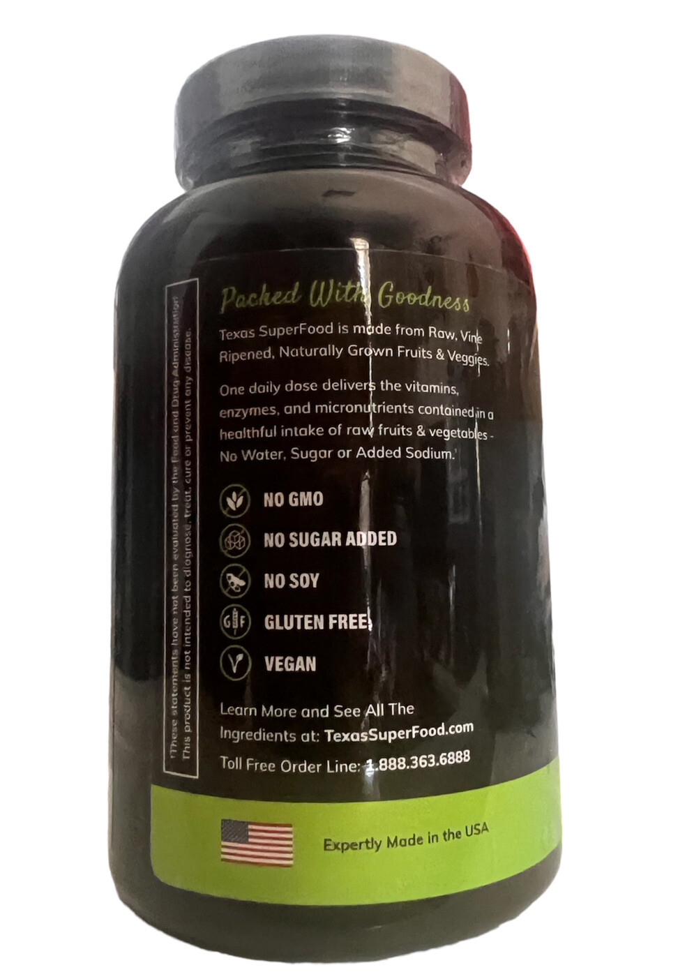 TEXAS SUPERFOOD AllNatural Dietary Supplement 180 Capsules EXP 11/23