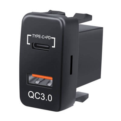 For Toyota For Tacoma For 4Runner QC3 Car Type-C USB Charger Adapter Voltmeter