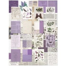 49 and Market - Color Swatch LAVENDER Collage Paper Pack 40 pieces of 6x8 Sheet