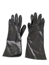 Vintage Black Nylon Satin Wrist Shiny Gloves Size 6.5