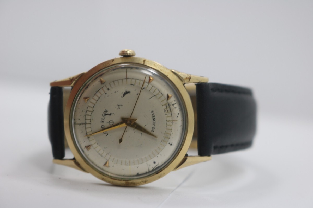 レトロ LORD ELGIN 23 JEWELS 本体 ジャンク Vintage Lord Elgin 23 Jewel 14kt Gold Filled Cal 750 Mechanical