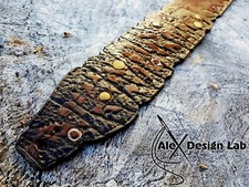 Wide brown burnt studded Leather Guitar Strap Custom Acoustic Guitar Electric