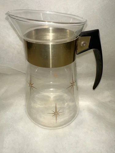 Vintage Corning Atomic Starburst Glass Coffee Tea Carafe Pot Pitcher 6 cup