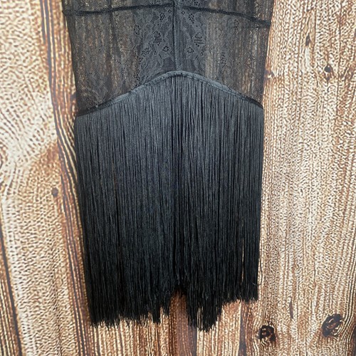 Victoria's Secret Black Lace & Fringe Babydoll Lingerie Chemise Rare SZ XL NWOT - Bild 2 von 5