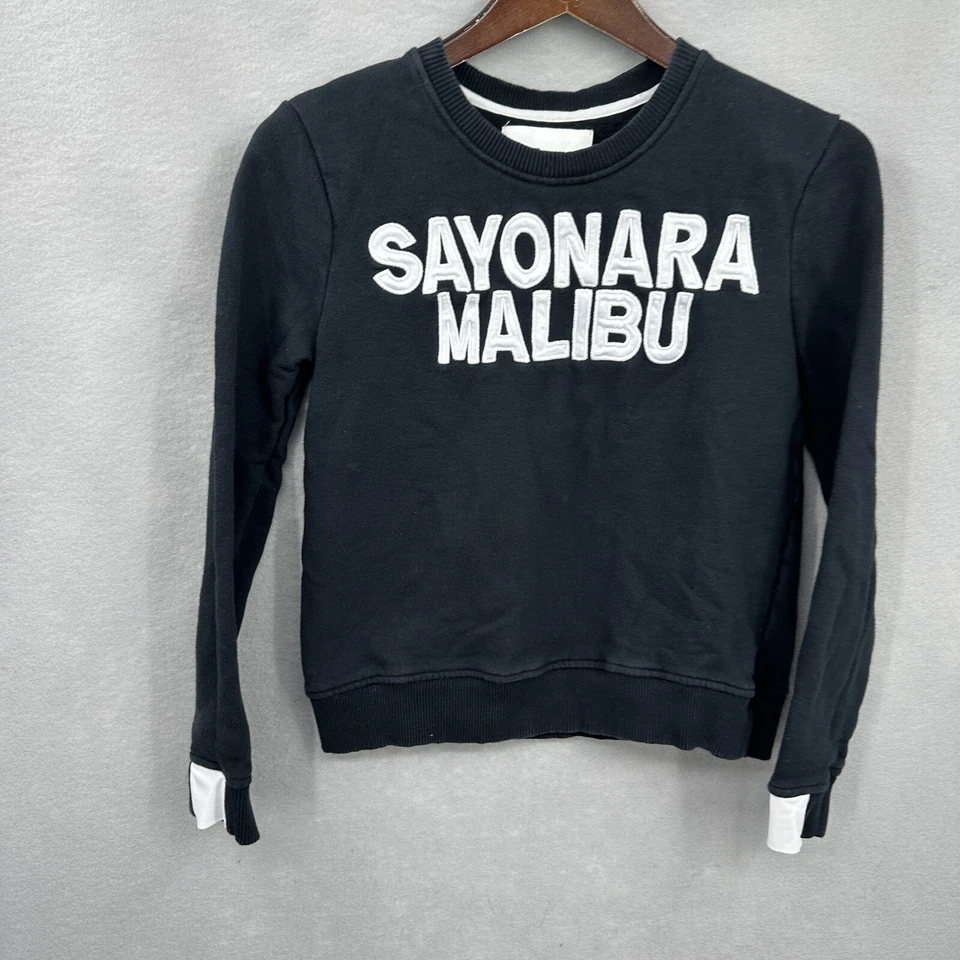 Aiko Giacomo Sudadera Mujer XS Sayonara Malibu Tranquila Lujo Preppy Negra LEER Foto 2 de 4