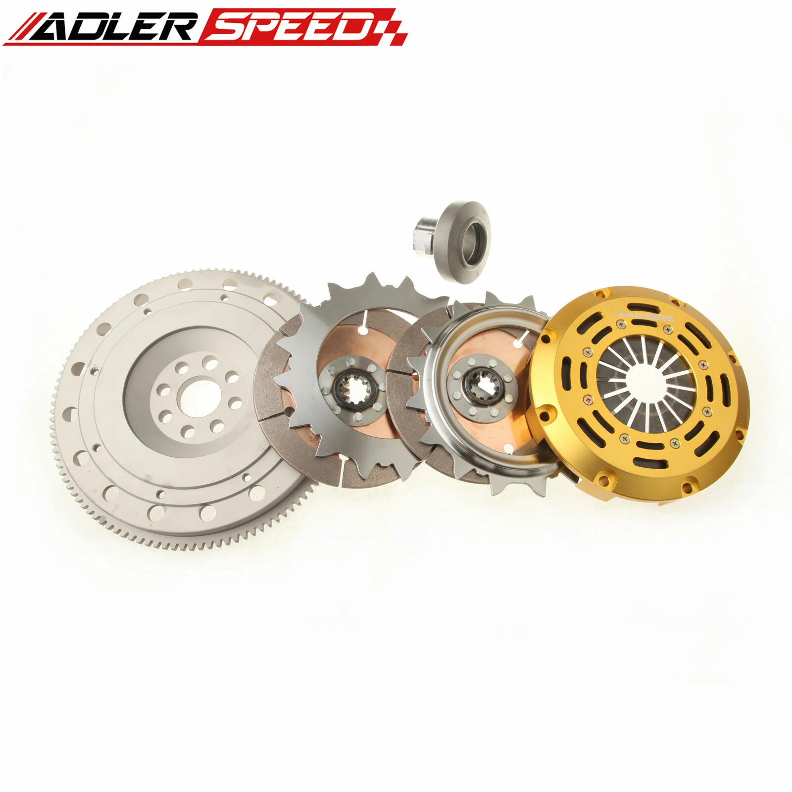 ADLERSPEED Clutch Disc 225681518751 &ndash; Ceramic Disc style: Rigid hub Disc size: 7.25" (185mm) Disc Spline: 1-1/8" x 10 Clutch Type: Push Style Release mechanis Clutch cover: Aircraft high quality alu Release bearing: Include Alignment tool: Not include Disc quantities: 2 Disc Diameter: Disc size：7.25" (185mm) OE/OEM Part Number: Does Not Apply Type: Clutch Kit Interchange Part Number: 03-011 KF649-01 03-030 K70206-01 K70238-01 195321 Other Part Number: 03-043 195321 04117 K70238-01 DMF050 Number of Teeth: . UPC: Does not apply Country of Origin: China &ndash; Fits BMW 323 325 328 E36 M50 M52