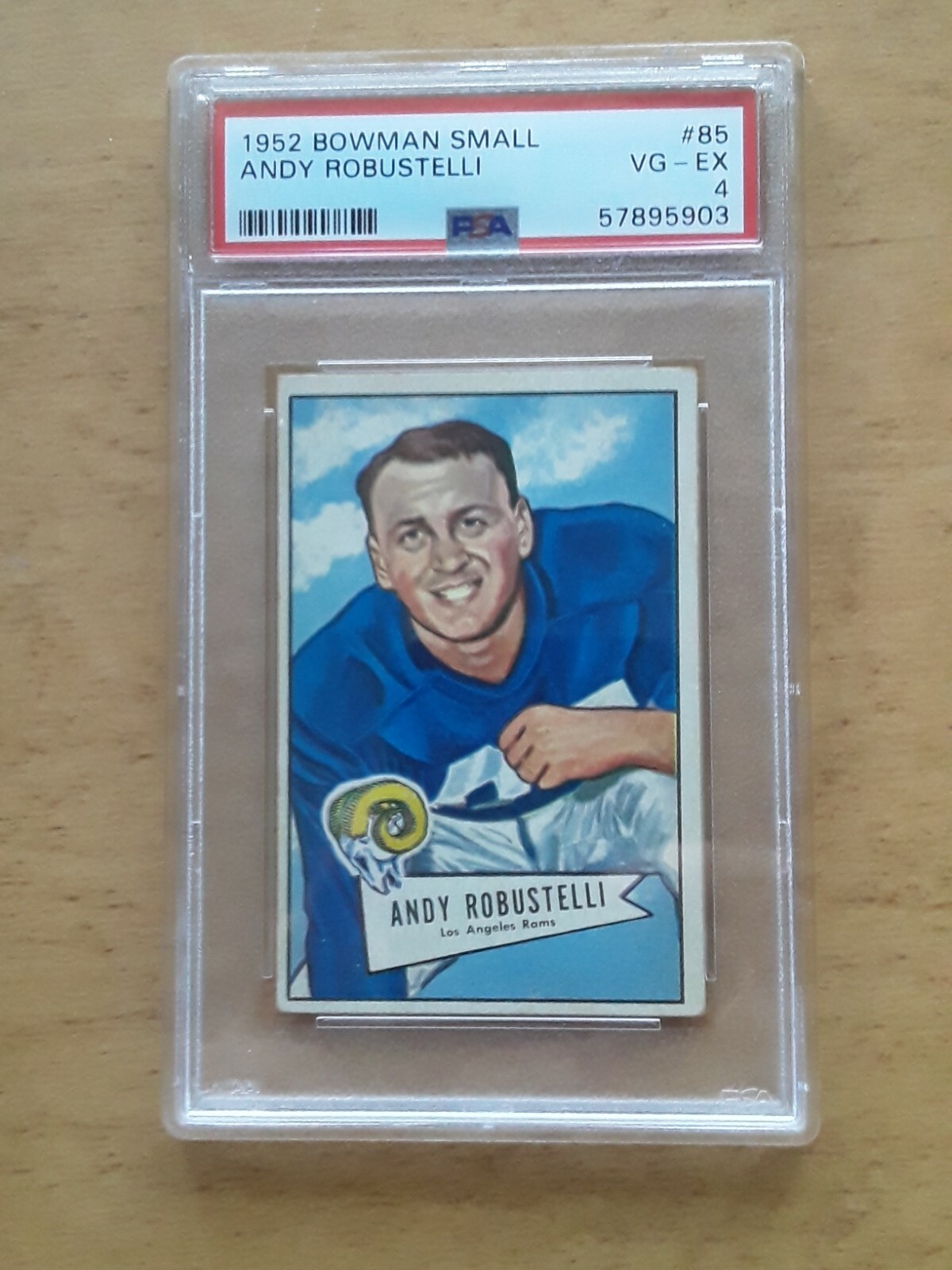 1952 Bowman Small #85 Andy Robustelli PSA 4 VG-EX RC ROOKIE HOF