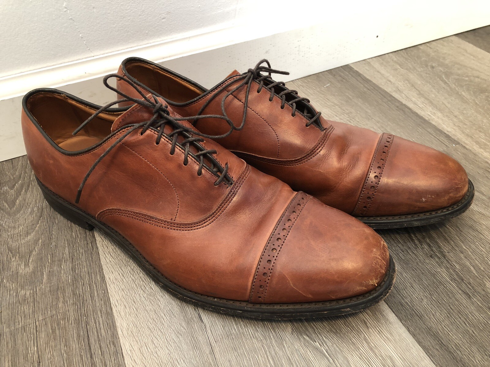 Allen Edmonds Byron Brwon Cap toe Oxford Shoes Size 13 B eBay