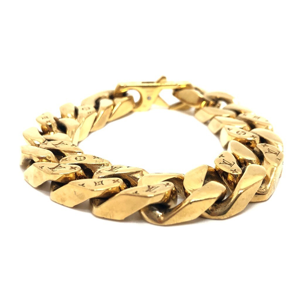 Louis Vuitton M00305 Gold Chain Bracelet Monogram Engraved Louis Vuitton M00305 Gold Chain Bracelet Monogram Engraved