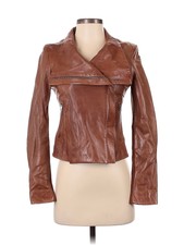 Lamarque Women Brown Leather Jacket Xs