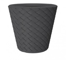 Pflanzkübel Kunststoff XXL Ø 60 cm Pflanztopf groß rund Blumenkübel Anthrazit