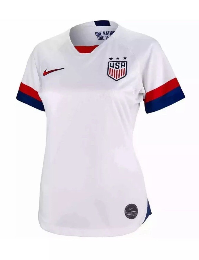 Nike USA 2019 Home Socccer Jersey AJ4398-100 Women's Large White
