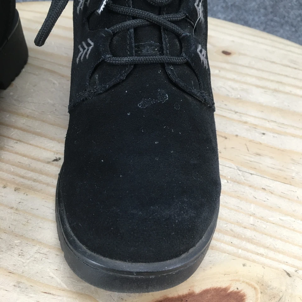 Sporto Boots Womens 8 M Ankle Winter Casual Black Leather Lace Up Faux Fur - Image 4 of 4