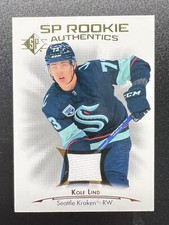 Kole Lind 21-22 SP Hockey Gold Rookie Authentics Jersey Patch 105 Seattle Kraken