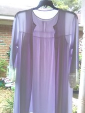 Vtg 1960's Sears Nightgown Robe With Lace Trim Medium 32/34 Lavender USA