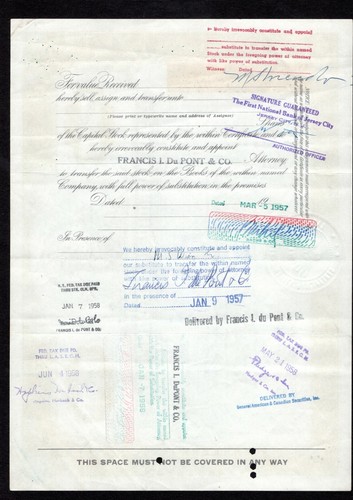 San Mauricio Mining Company Aktienzertifikat 1957 - Serie: SF39140 - W08 - Bild 2 von 2