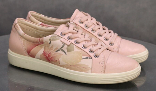 Scarpe sneakers donna ECCO Soft 7 taglia EU 38 US 7-7,5 pelle polvere floreale rosa - Foto 5 di 13