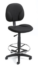 Boss Black Fabric Drafting Stools W/Footring MODEL  B1690-BK