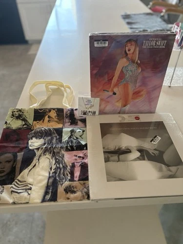 The Tortured Poets Department Taylor Swift Clear Vinyl+ERAS TOUR BOOK+BAG+NECK..